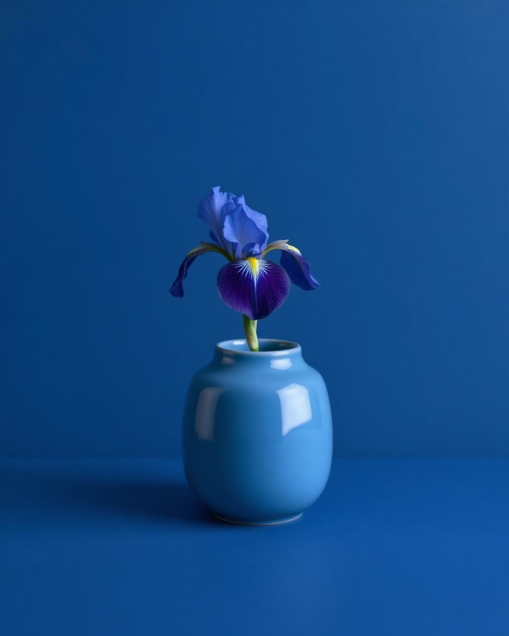Blue Hour, Majorelle-glazed ceramic, iris